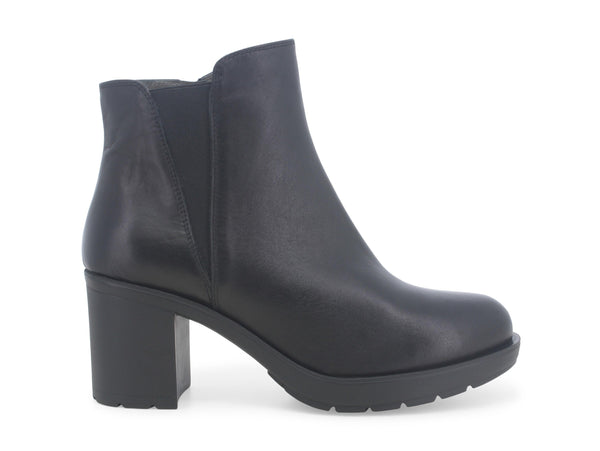 Melluso Tronchetto Comfort Made in Italy Tacco Largo Tomaia Pelle Nera R45220BK-233842